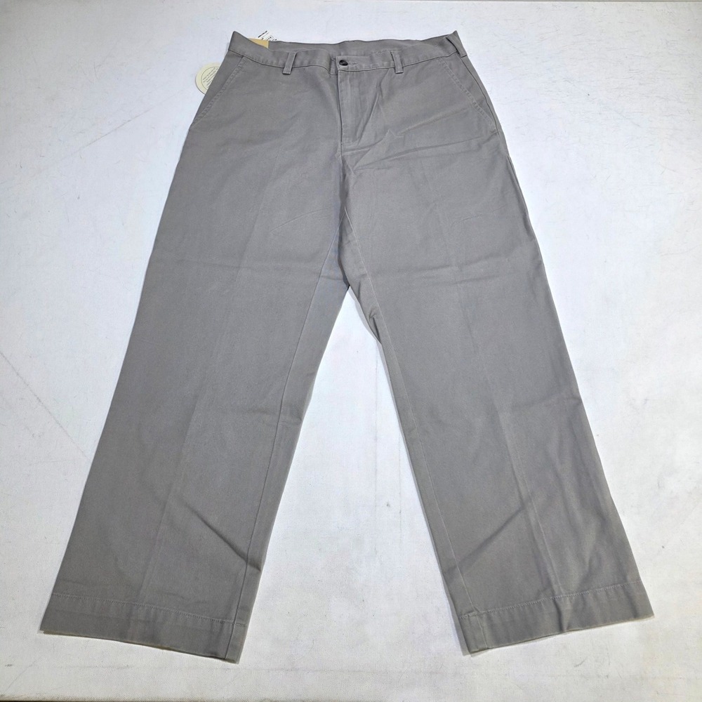 Jos. A. Bank Chinos Mens 35x29 Gray VIP Take It Easy Flat Front Straight Pants